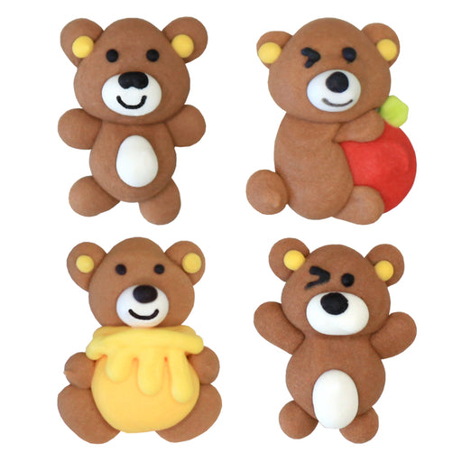 Brown Bear Royal Icing Toppers ready to use for decorating chocolates, oreos cupcakes, cakes, donuts, and desserts. Caljava