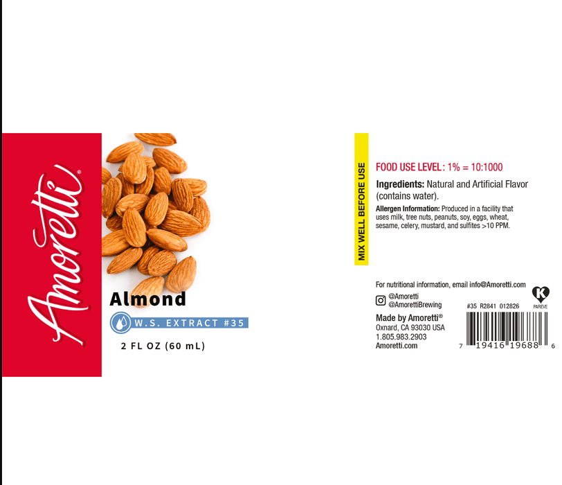 Almond Extract Water Soluble by Amoretti - CaljavaOnlineAMRTI-35-8LBFlavor