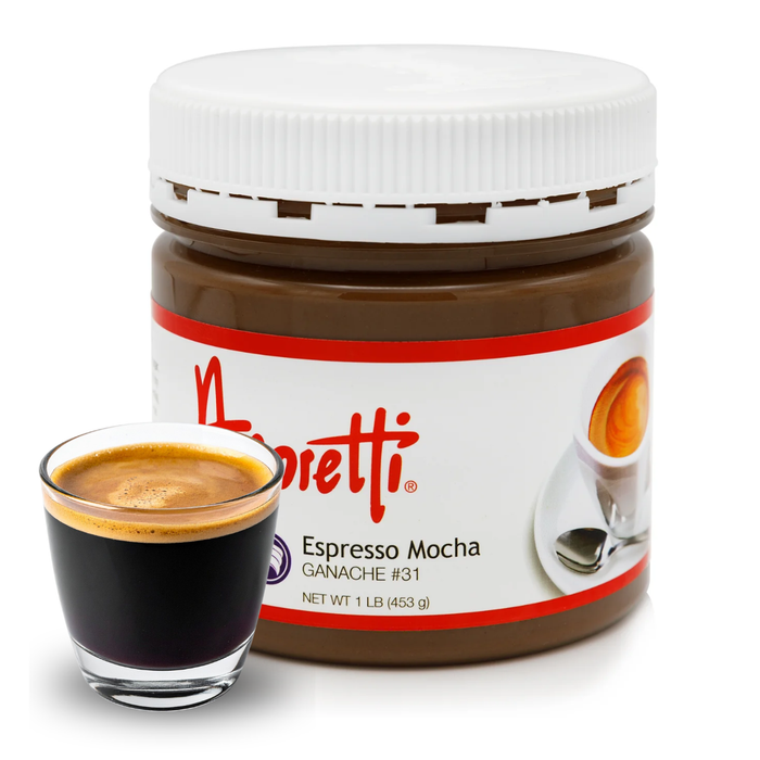 1 lb tub of Amoretti Premium Espresso Mocha Ganache for cake decorating and pastry filling