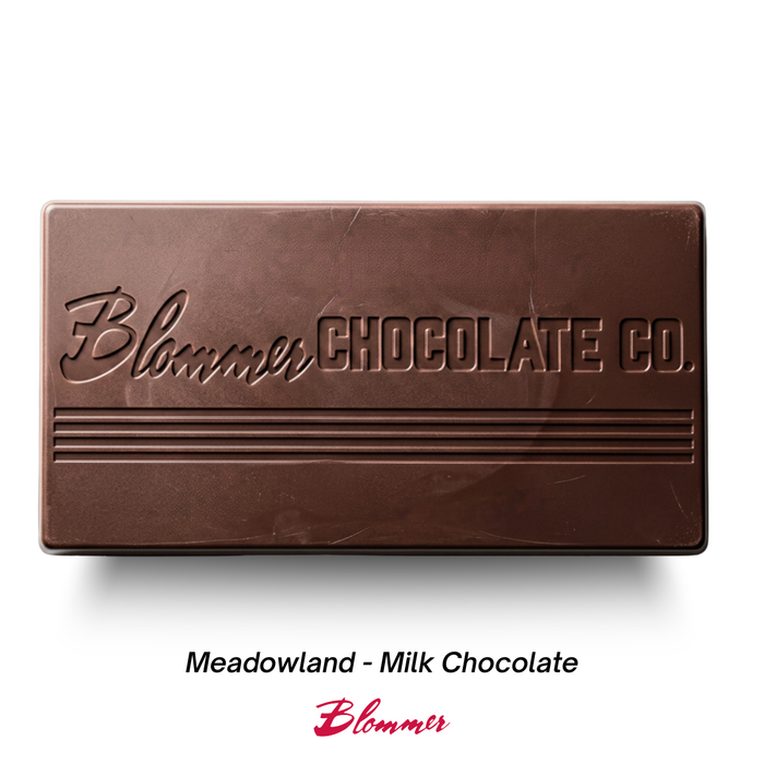 Blommer Meadowland 165 classic milk chocolate block for confectionery work and fudge