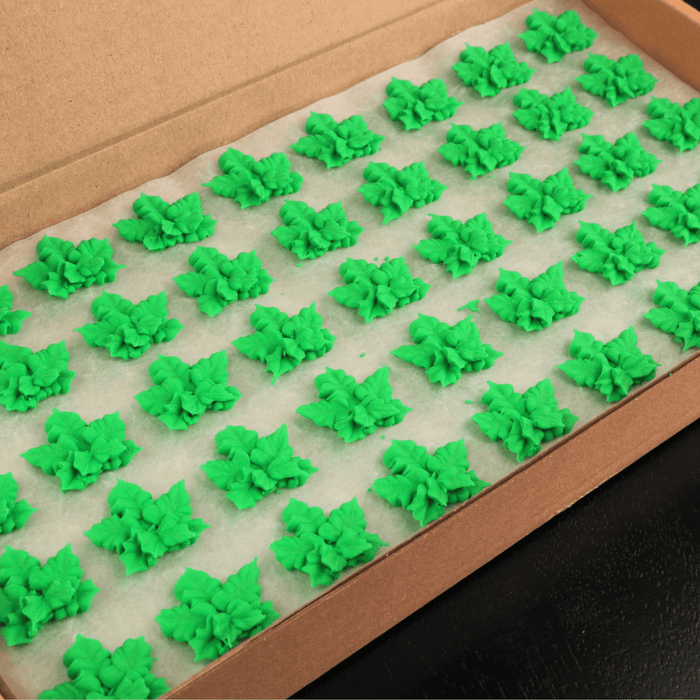 Cannabis Leaf Royal Icing Decorations (Bulk) - CaljavaOnlineY1923CCupcake Decorations