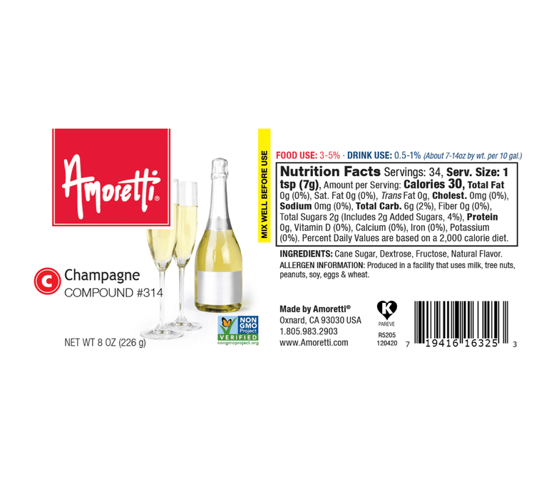 Champagne Compound Flavor by Amoretti - CaljavaOnlineAMRTI-314-60LBFlavor