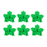 Commercial box of 90-count green cannabis leaf royal icing decorations for wholesale edible producers.