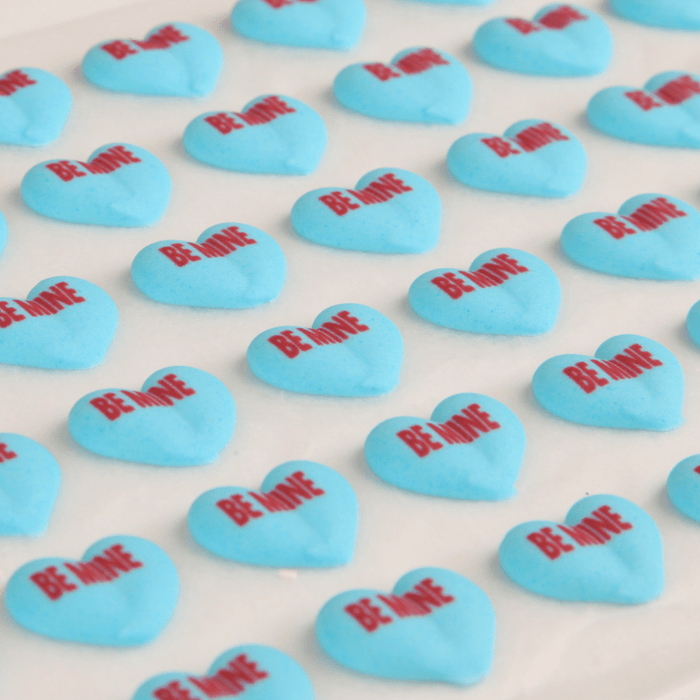 Conversation Hearts Royal Icing Decorations (Bulk) - CaljavaOnlineY8004Cupcake Decorations
