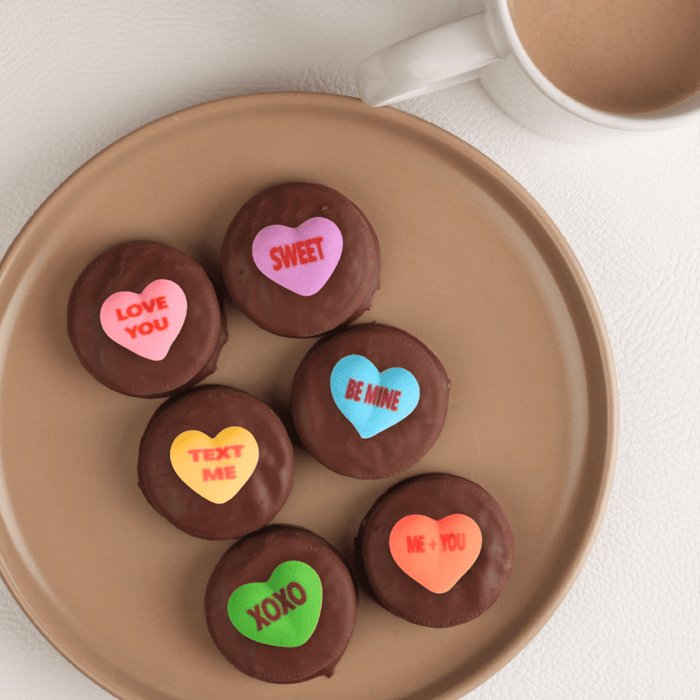 Conversation Hearts Royal Icing Decorations (Bulk) - CaljavaOnlineY8004Cupcake Decorations