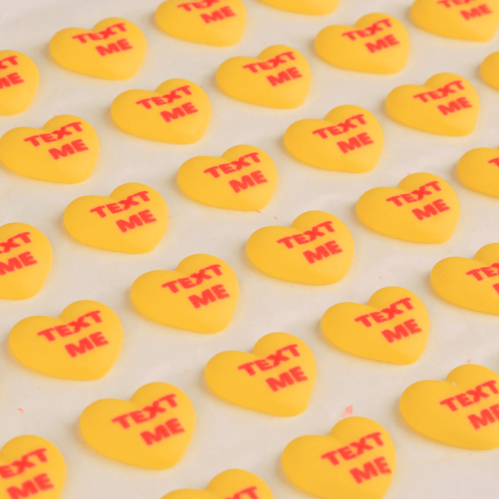 Conversation Hearts Royal Icing Decorations (Bulk) - CaljavaOnlineY8004Cupcake Decorations