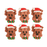 Dog with Santa Hat & Scarf Royal Icing Decorations (Bulk) - CaljavaOnlineY2435Cupcake Decorations