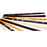 French entremet cake decorated with elegant white and dark chocolate garnish sticks.
