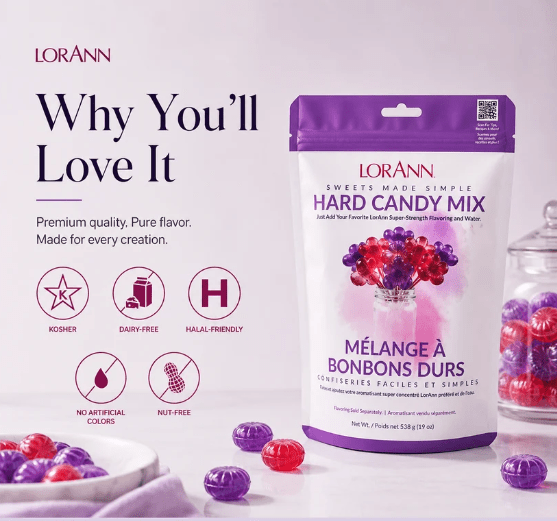 Hard Candy Mix by LorAnn – Easy Mix Base for Isomalt Candies & Lollipops - CaljavaOnline4210-0000