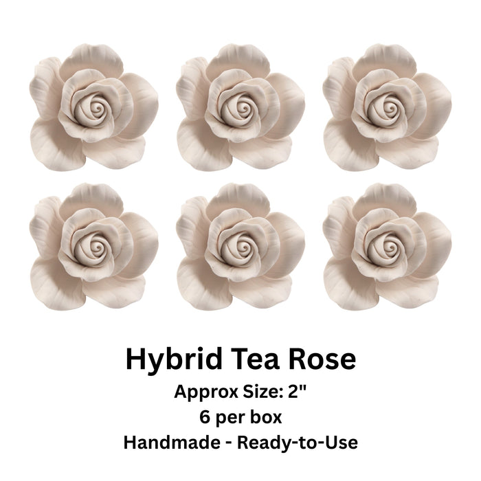 Hybrid Tea Rose 2" - White - CaljavaOnlineWRP5-5CMWHGumpaste Flowers