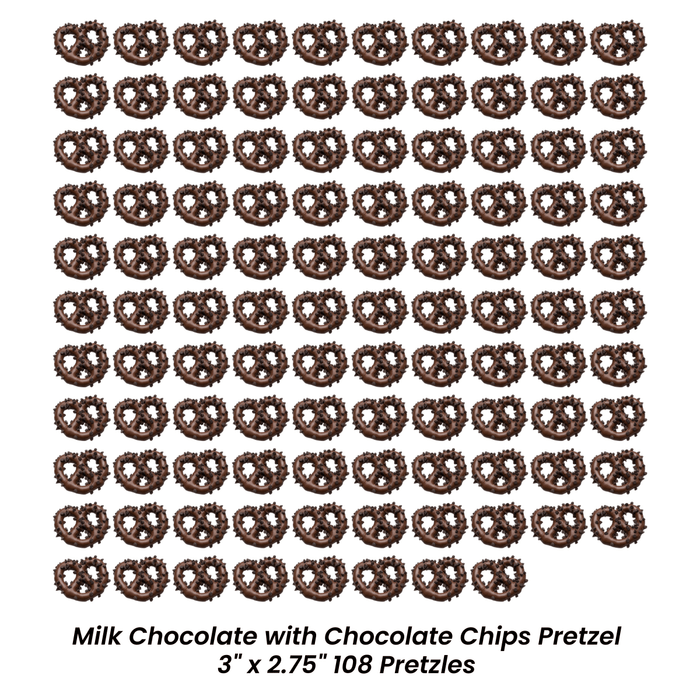 Jumbo Milk Chocolate & Chocolate Chip Covered Pretzels – Retail-Ready Gourmet Confections for Bakeries & Specialty Shops - CaljavaOnline9454MChocolate
