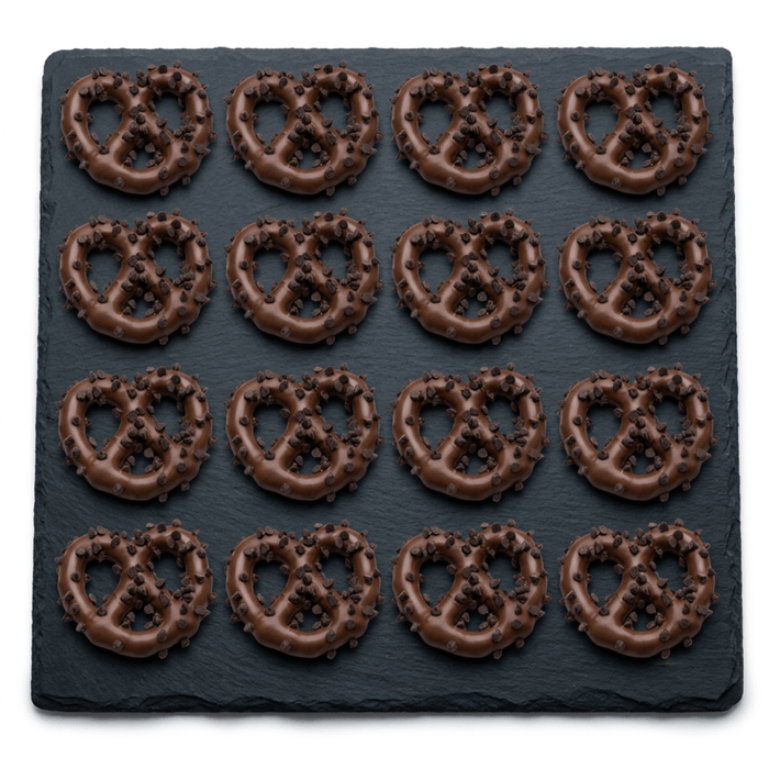 Jumbo Milk Chocolate & Chocolate Chip Covered Pretzels – Retail-Ready Gourmet Confections for Bakeries & Specialty Shops - CaljavaOnline9454MChocolate
