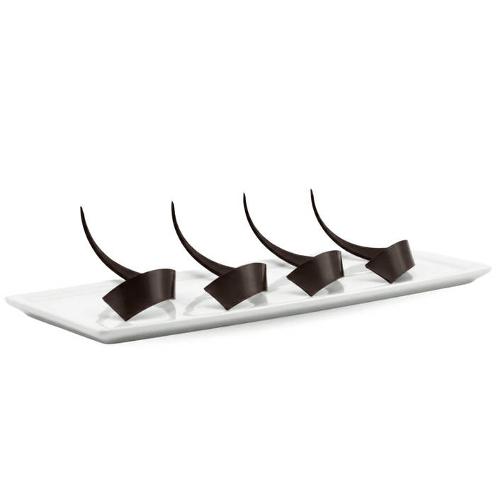 Long Chocolate Curls – Bulk Decorative Real Chocolate Accents for Pastry Chefs & Cakes - CaljavaOnline3135DChocolate