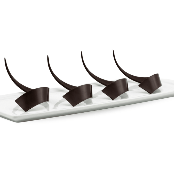 Long Chocolate Curls – Bulk Decorative Real Chocolate Accents for Pastry Chefs & Cakes - CaljavaOnline3135DChocolate