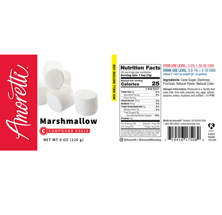 Marshmallow Compound Flavor by Amoretti - CaljavaOnlineAMRTI-3020-10LBFlavor