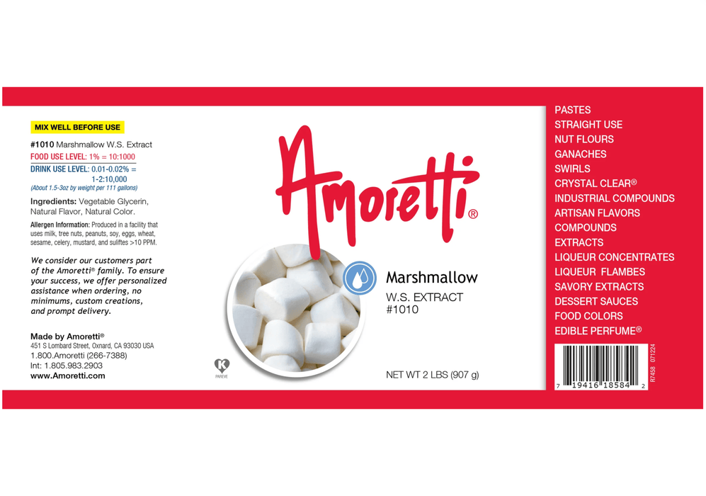 Marshmallow Extract Water Soluble by Amoretti - CaljavaOnlineAMRTI-1010-2LBFlavor