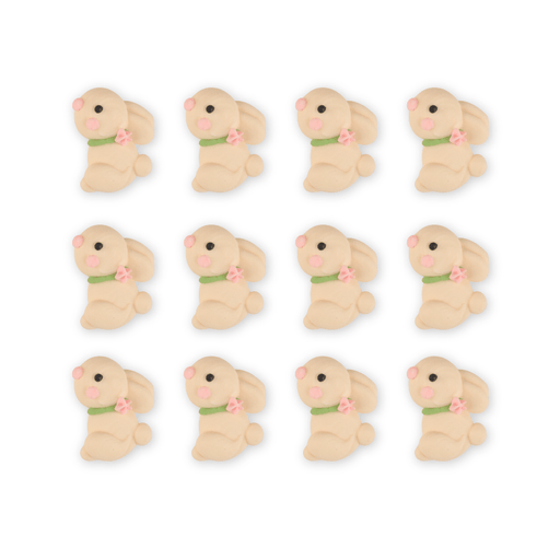 Mini Bunny Looking Up Royal Icing Decorations (Bulk) - Beige - CaljavaOnlineY1935WHTCupcake Decorations