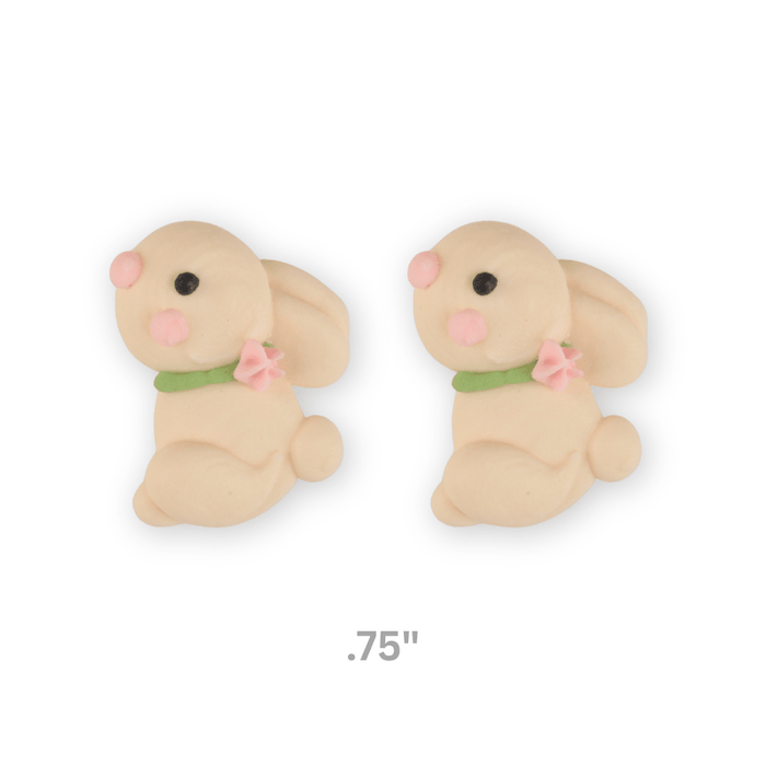 Mini Bunny Looking Up Royal Icing Decorations (Bulk) - Beige - CaljavaOnlineY1935WHTCupcake Decorations