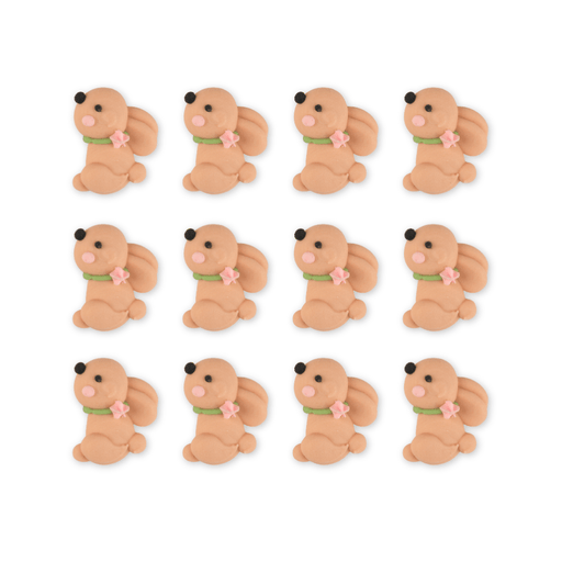 Mini Bunny Looking Up Royal Icing Decorations (Bulk) - Brown - CaljavaOnlineY1935BRNCupcake Decorations