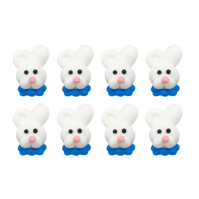 Mini Bunny w/ Bow Tie Royal Icing Decorations (Bulk) - CaljavaOnlineY1237Cupcake Decorations