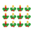 Mini Candle with Holly Leaves Royal Icing Decorations (Bulk) - CaljavaOnlineY2439Cupcake Decorations