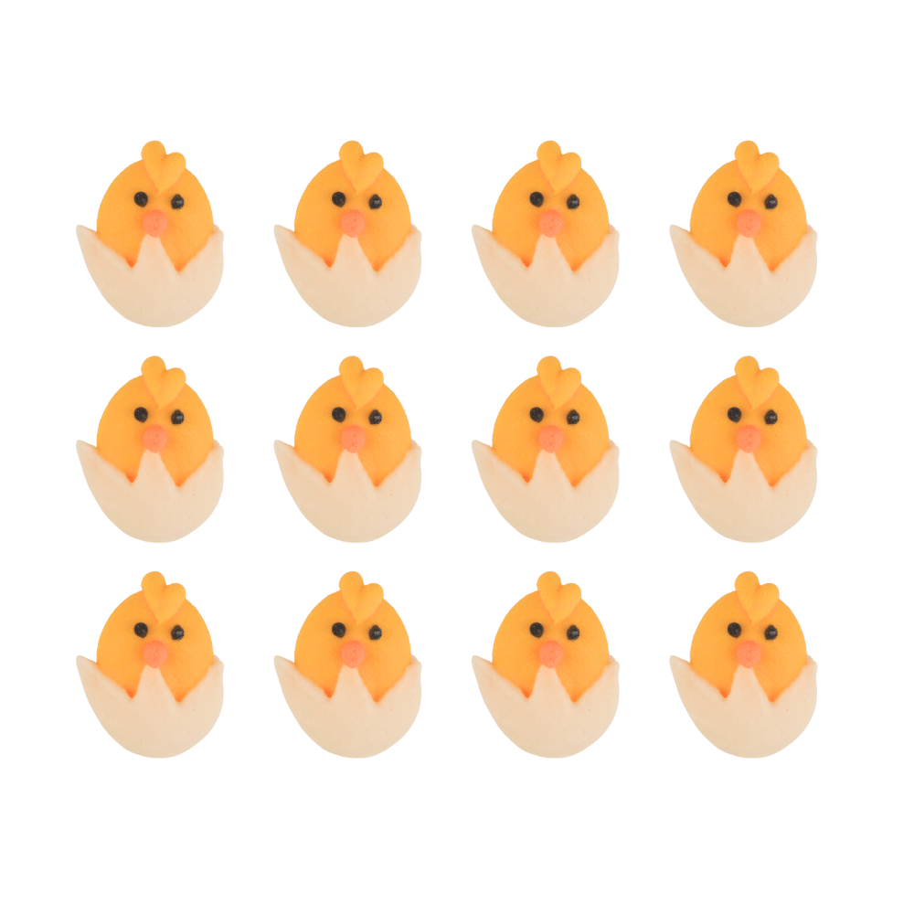 Mini Hatching Chick Royal Icing Decorations (Bulk) - CaljavaOnlineY1932Cupcake Decorations