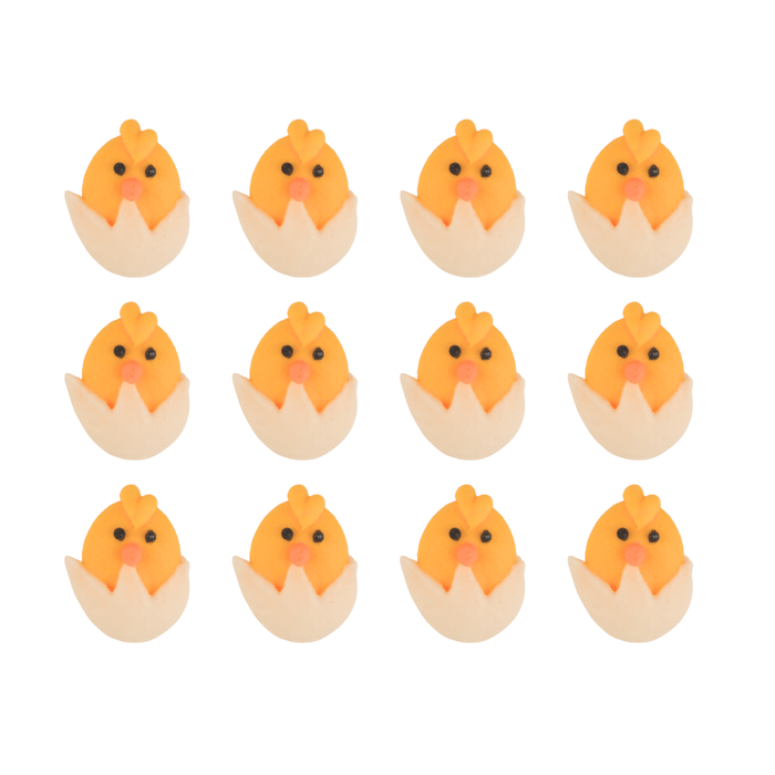 Mini Hatching Chick Royal Icing Decorations (Bulk) - CaljavaOnlineY1932Cupcake Decorations