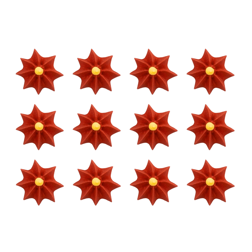 Mini Poinsettia Royal Icing Decorations (Bulk) - CaljavaOnlineY1243Cupcake Decorations