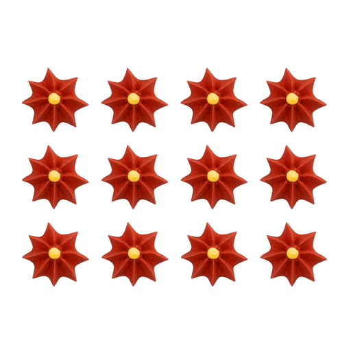 Mini Poinsettia Royal Icing Decorations (Bulk) - CaljavaOnlineY1243Cupcake Decorations