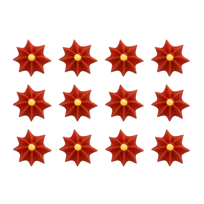 Mini Poinsettia Royal Icing Decorations (Bulk) - CaljavaOnlineY1243Cupcake Decorations