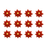Bulk 192-piece set of mini red and yellow poinsettia royal icing decorations for Christmas cupcakes and holiday baking from Caljava