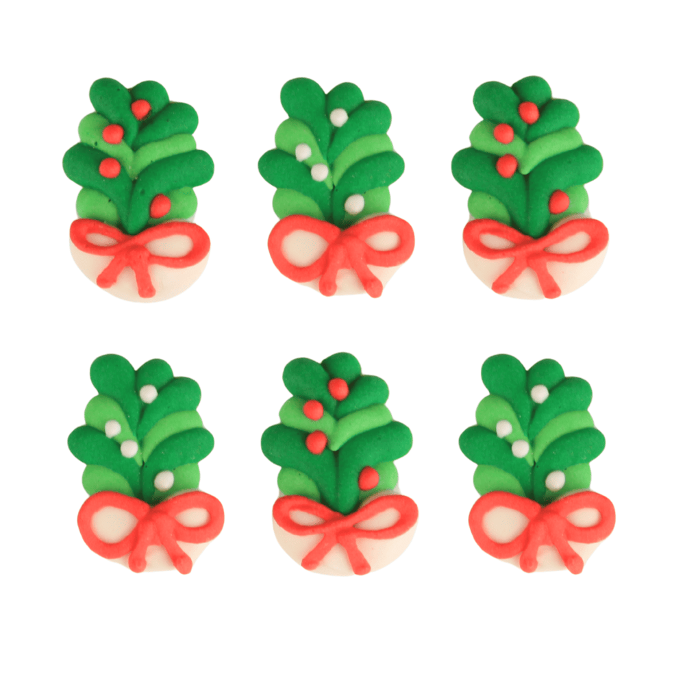 Mistletoe Royal Icing Decorations (Bulk) - CaljavaOnlineY2437Cupcake Decorations