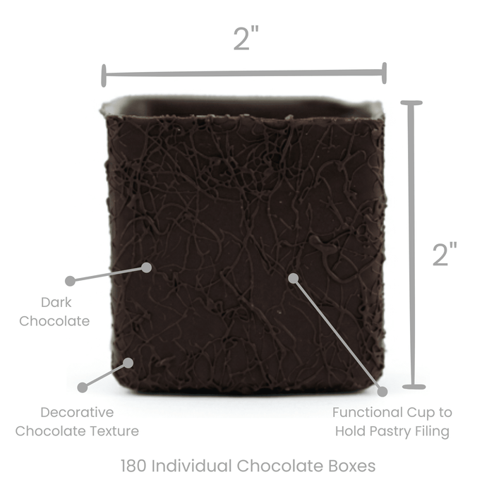 Molded Textured Chocolate Boxes – Edible Dessert Shells for Pastry Chefs & Catering - CaljavaOnline3131WTXChocolate