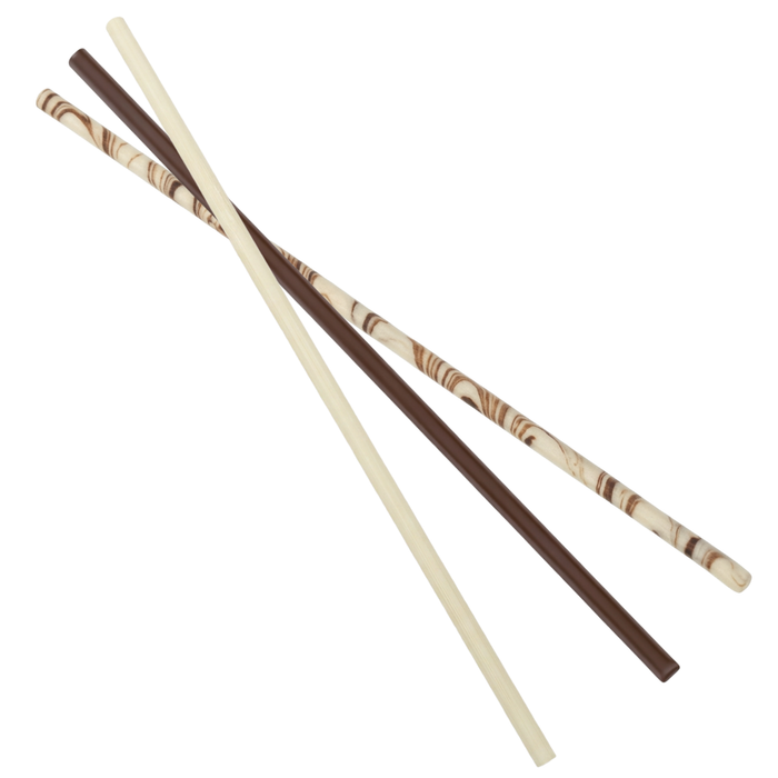 7-inch gourmet chocolate garnish skinny sticks assortment for professional pastry chefs and cake decorating.