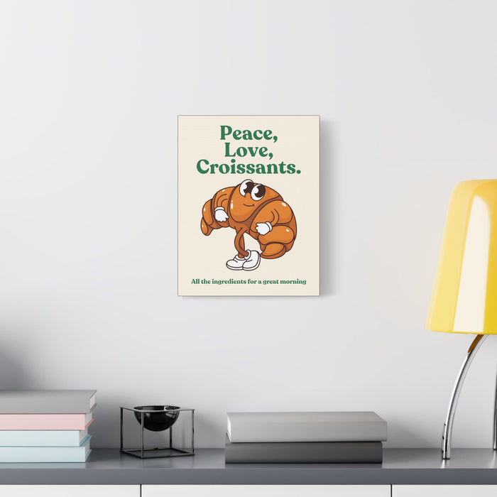 Peace, Love, Croissants Quote Wall Art – Canvas Print - CaljavaOnline67340875588413731517Canvas