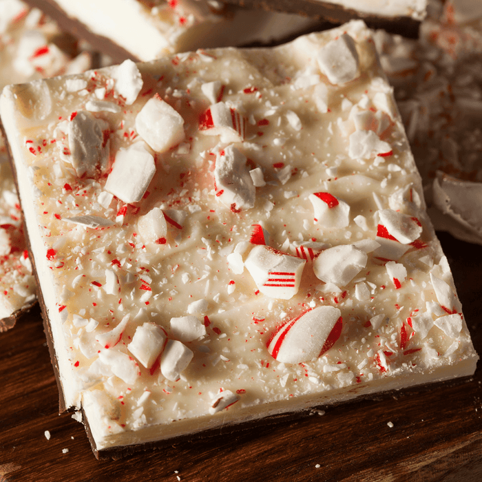 Peppermint Bark Squares – 1.25" Dark & White Chocolate Holiday Treats (Bulk) - CaljavaOnline1193DW1Chocolate