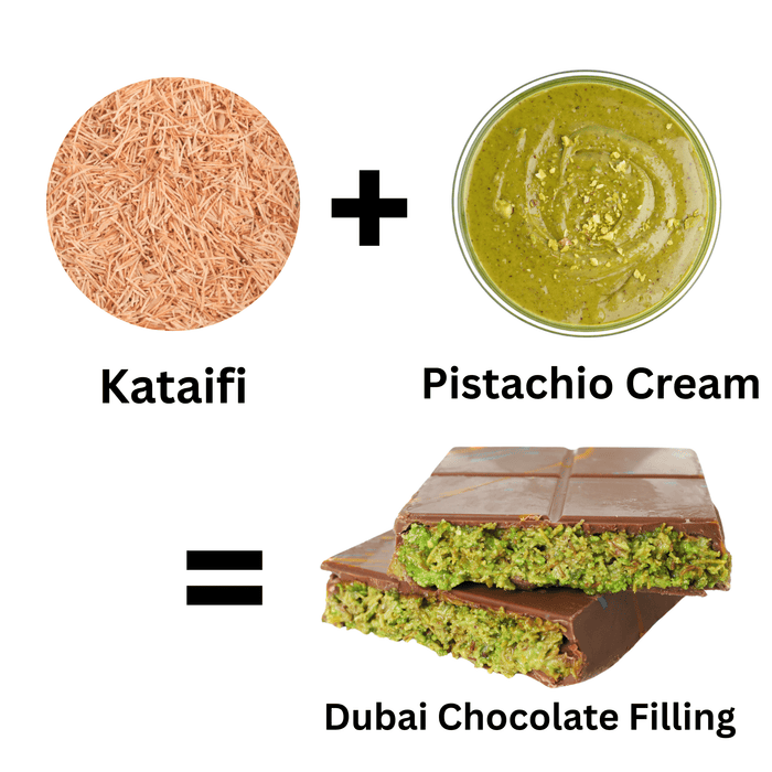 Pistachio Kataifi Mix Cream Filling 24% for Dubai Chocolate by Amoretti - CaljavaOnlineAMRTI-291-12OZFilling