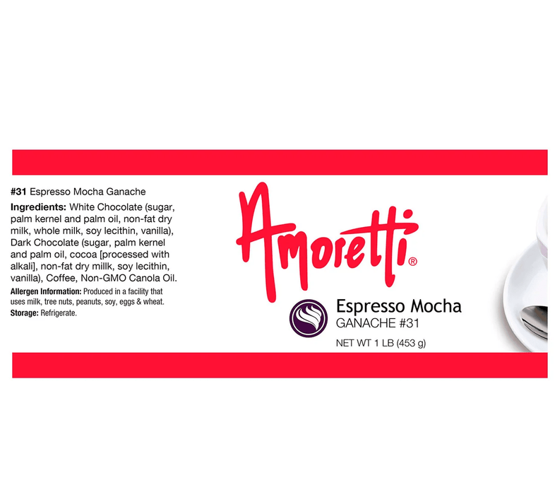 Premium Espresso Mocha Ganache by Amoretti - Bakery Glaze & Pastry Filling - CaljavaOnlineAMRTI-31-2LBGanache