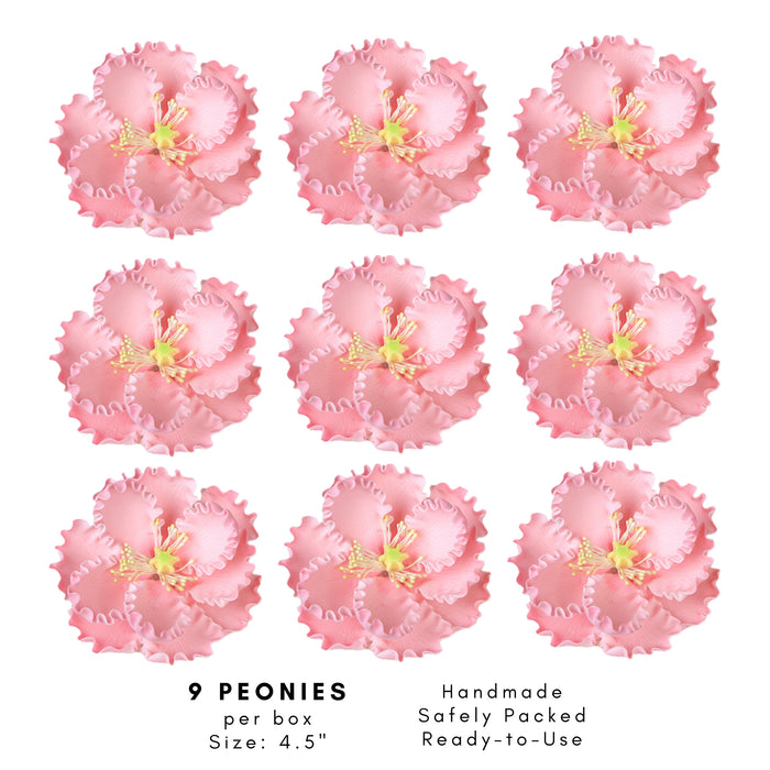 Professional pink peony sugar flower for high-end cake decorating and weddings