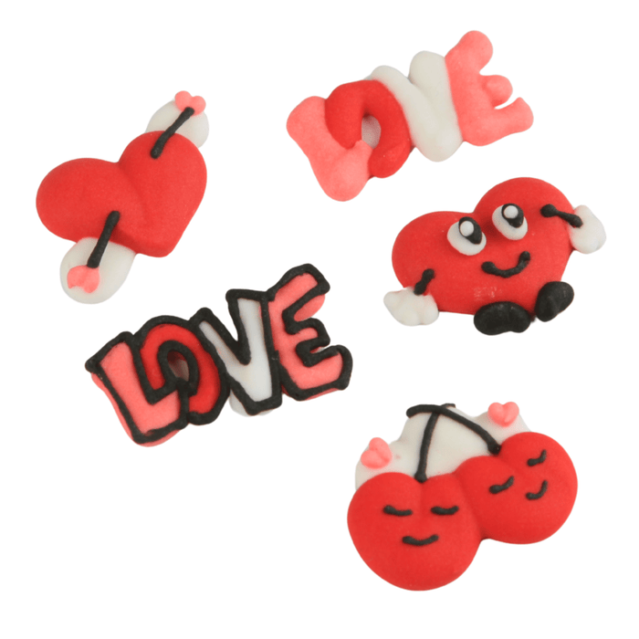 Valentine's Day Set Royal Icing Decorations (Bulk) - CaljavaOnlineY2442Cupcake Decorations