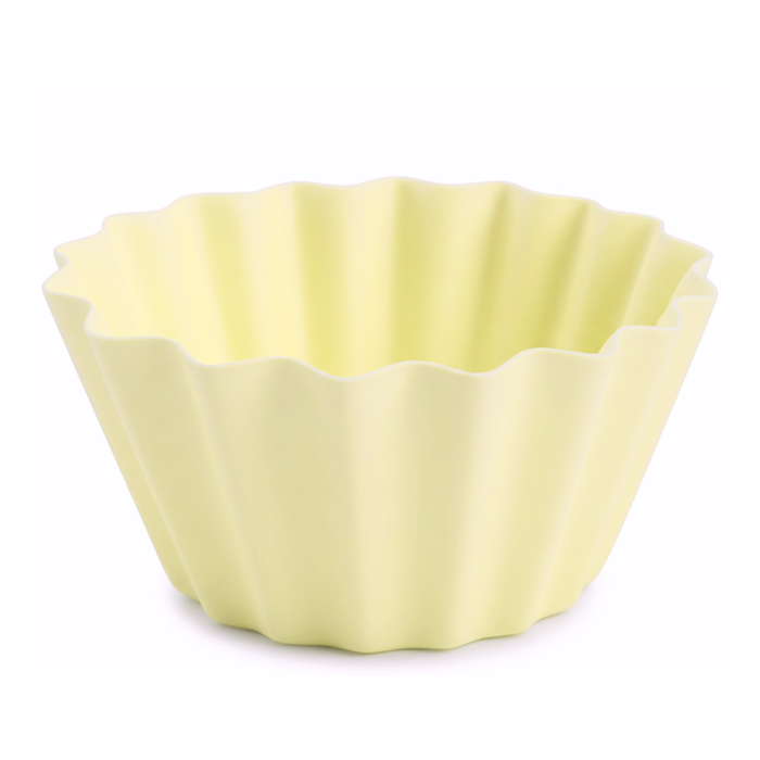 Edible white chocolate mini tart cup shell for banquet and event dessert displays.