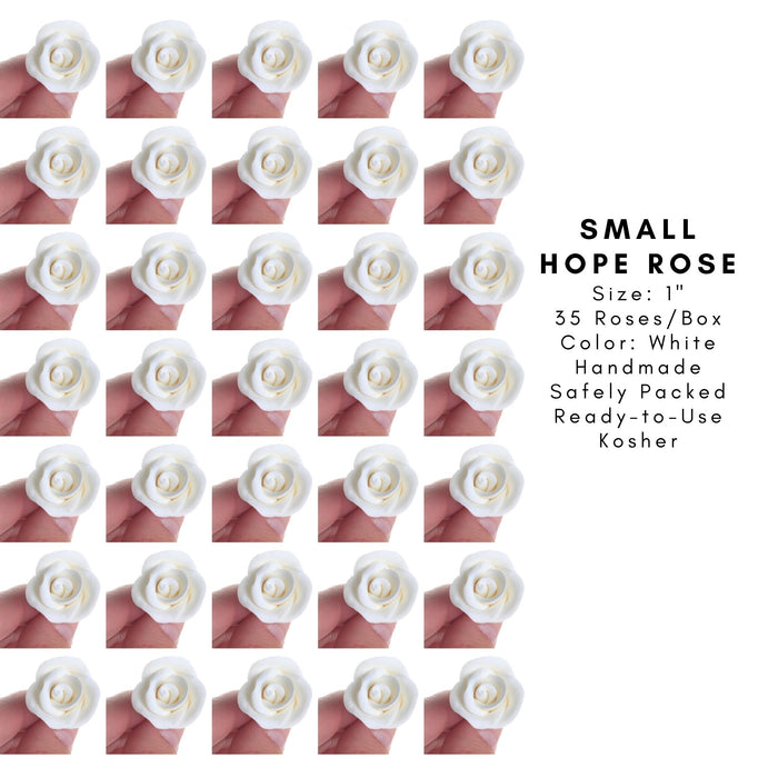 1 inch white sugar rose edible cake decoration for cupcakes and cakes