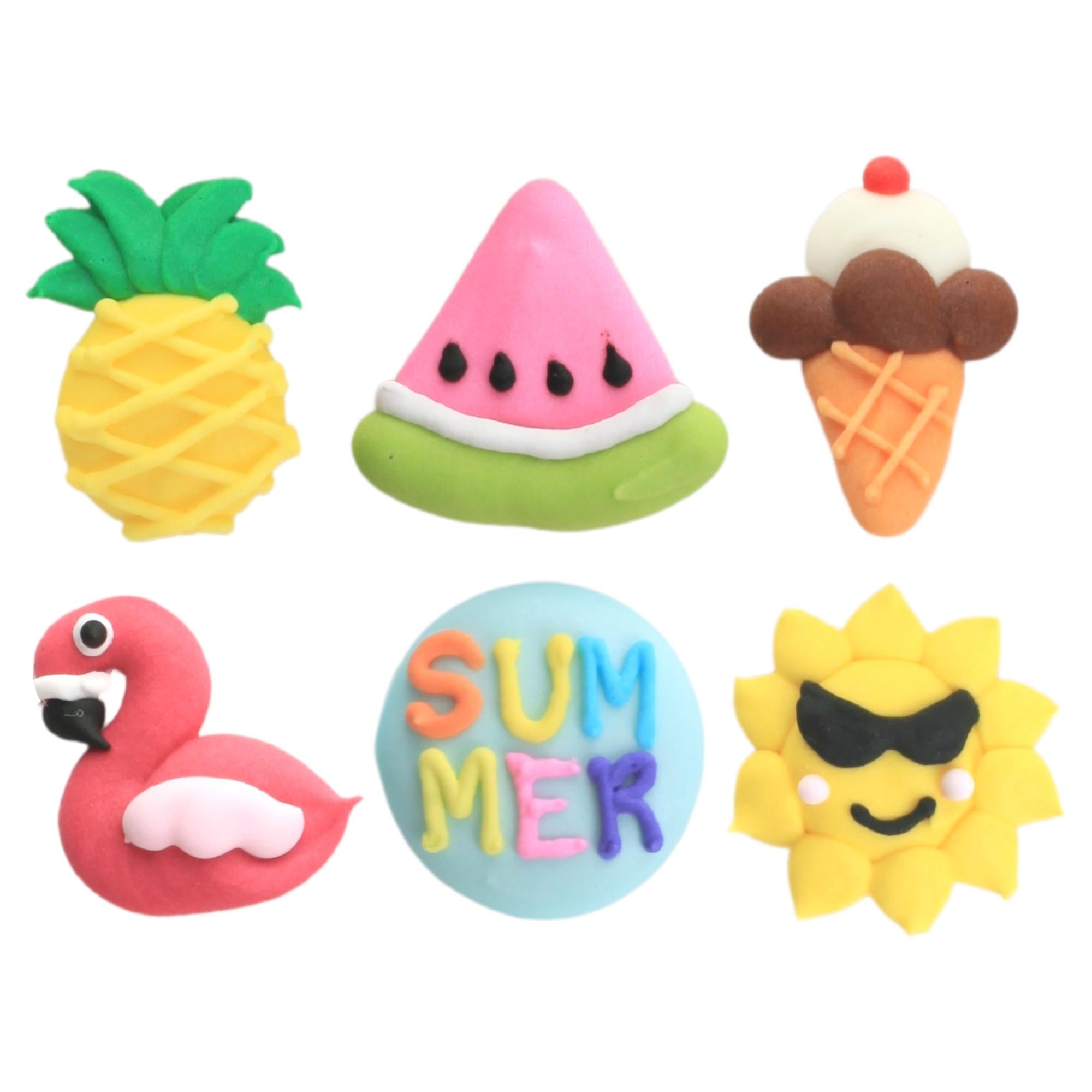 Summer Themed Royal Icing Decorations (Bulk)