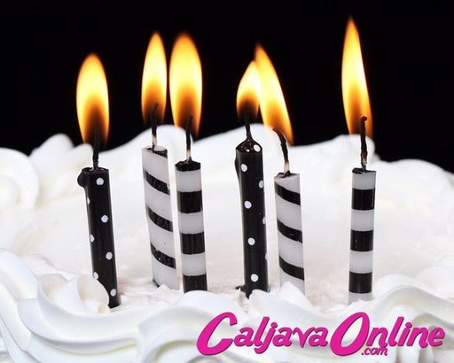 Black & White Striped & Dotted Candles
