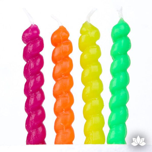 Large Neon Color Twister Candles