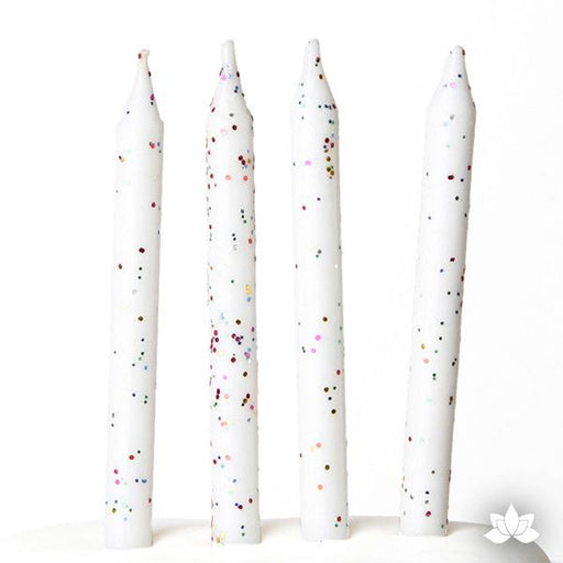 Add a little twist to your birthday with these White Glitter Birthday Candles. Perfect for adding that essential element to your birthday cake, cupcake or dessert that makes it a special moment to remember. 