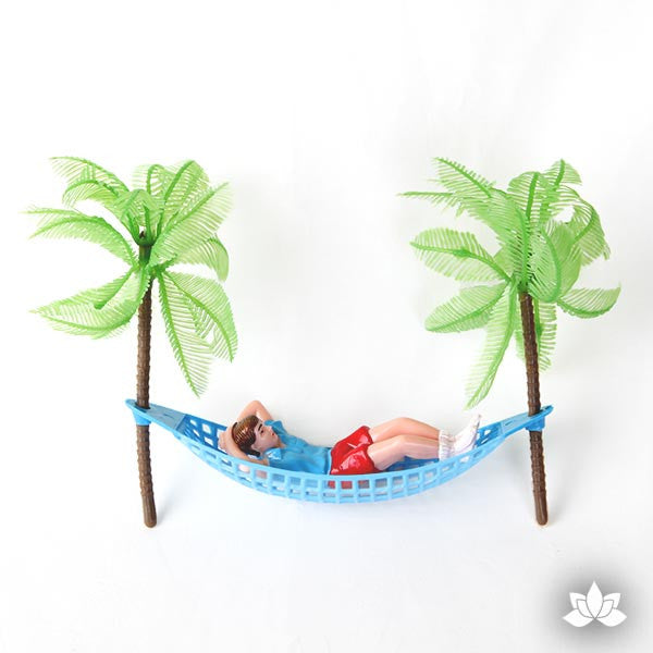Vintage Man in Hammock w/ Palm Trees