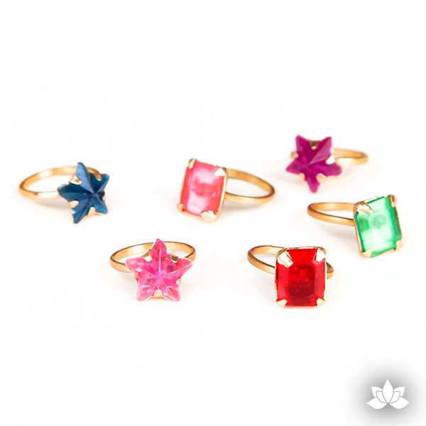 Star and Prism Gold Rings