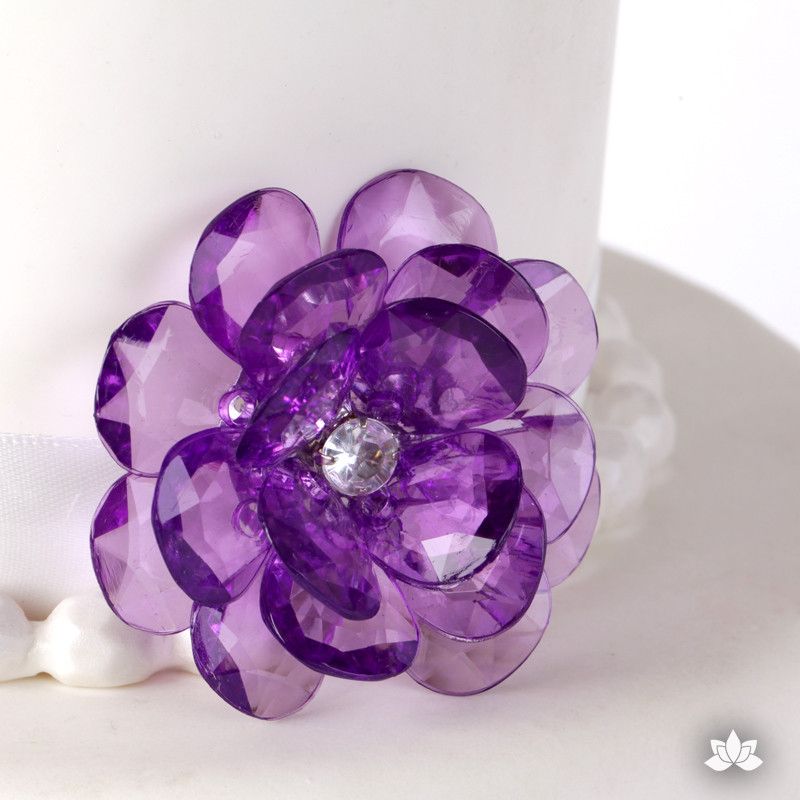 Large Purple Flower Button