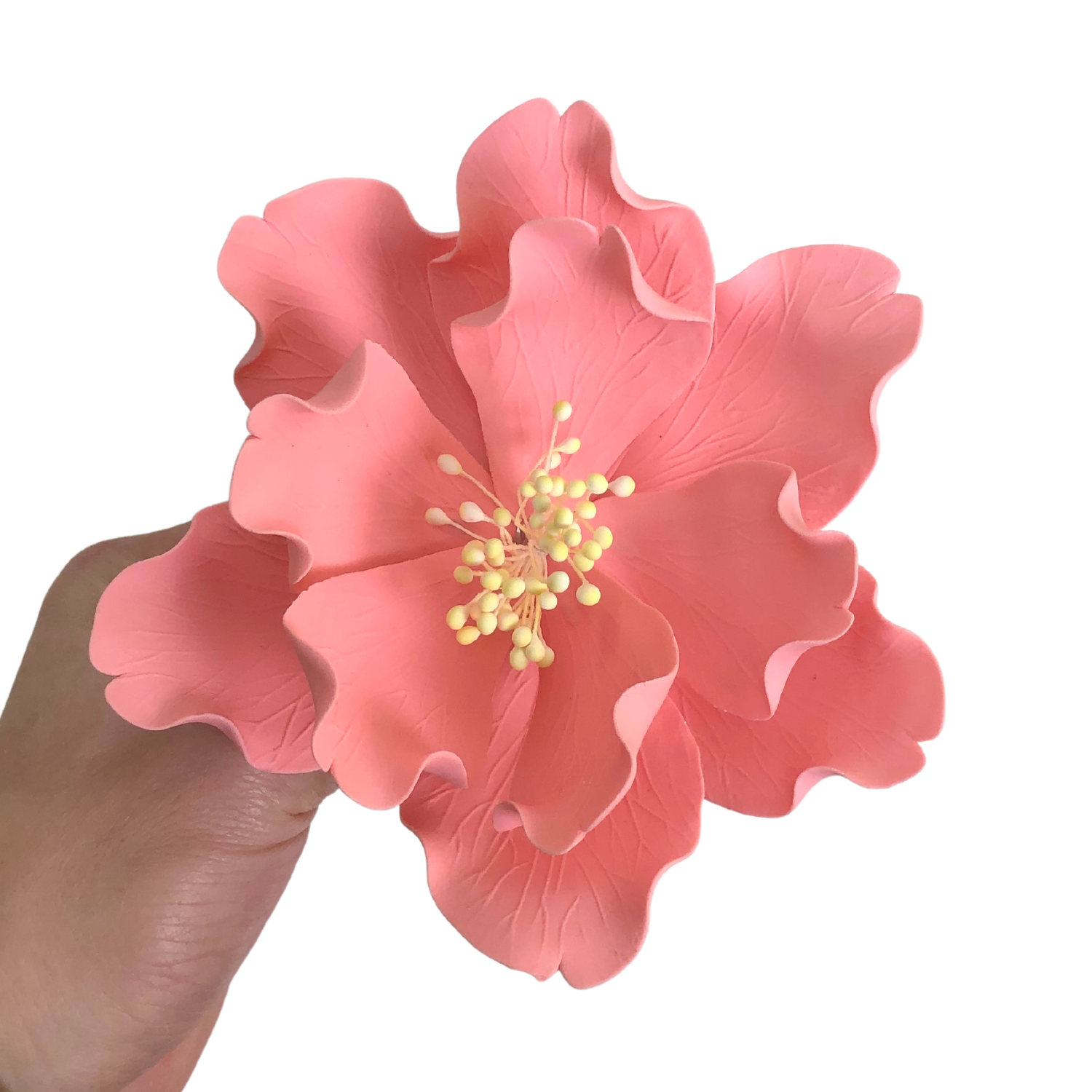 Large Hot Pink Flower Button — CaljavaOnline